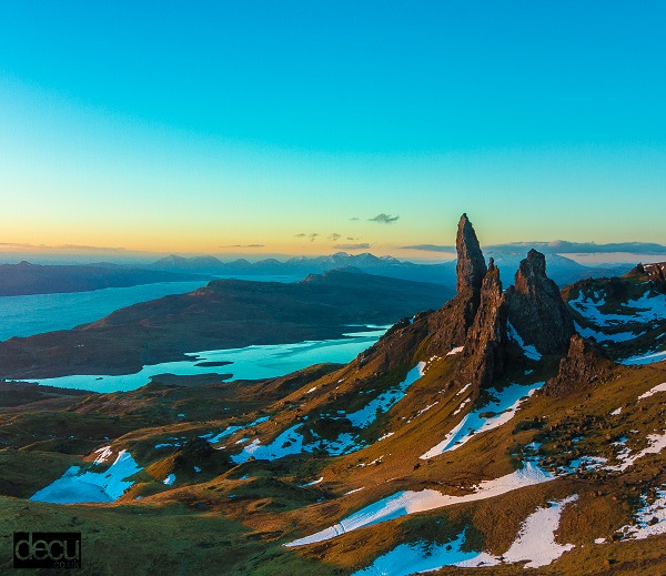 Old Man of Storr at sunrise with the Nisi V5 polariser and Formatt Hitech 0.6 soft edge graduated filter
